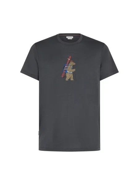 ICEBREAKER Tricou funcțional Tech Lite Bear Tour albastru / maro / metalic / roşu închis gri