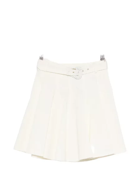 Fustă din denim Versace Jeans Couture plisată alb
