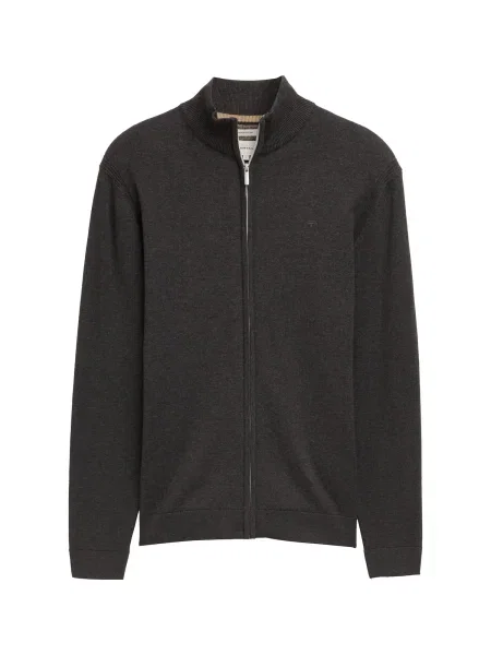 TOM TAILOR Pletena jopa pegasto črna