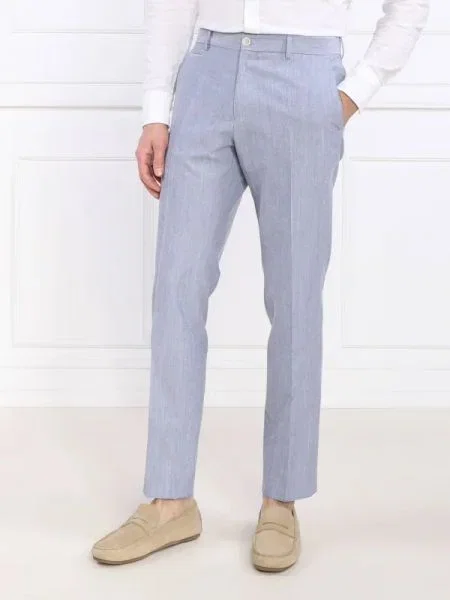 BOSS BLACK Pantaloni cu adaos de lână negru