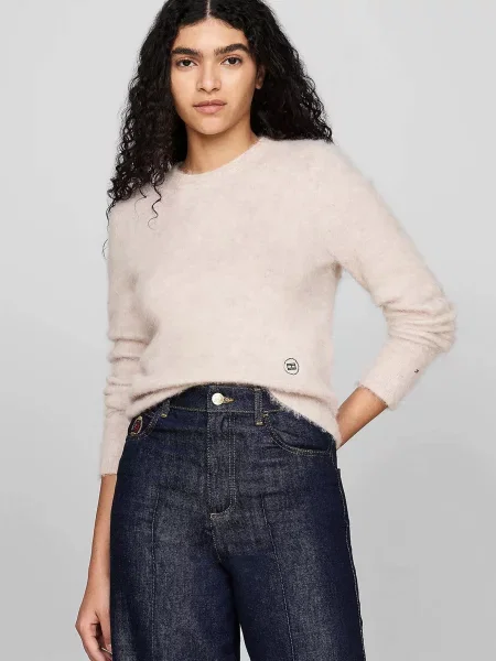 Вовняний светр Tommy Hilfiger бежевий