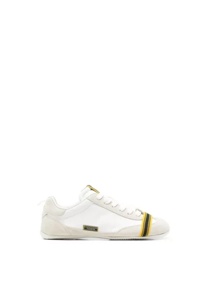 Sneakersy Fendi zamszowe kopertowe białe