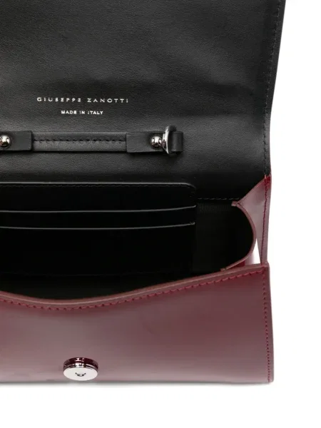 Geanta de piele Giuseppe Zanotti din piele de cristal roșu