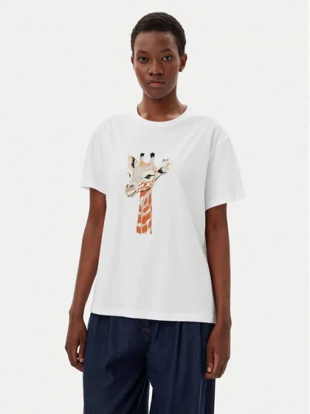 Elegancki T-shirt z krótkim rękawem dla kobiet Liu Jo biała