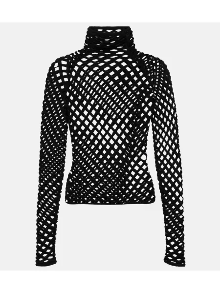 Dzianinowy golf top Alaã¯a czarny
