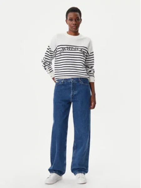 Tommy Jeans Svetr Varsity Écru