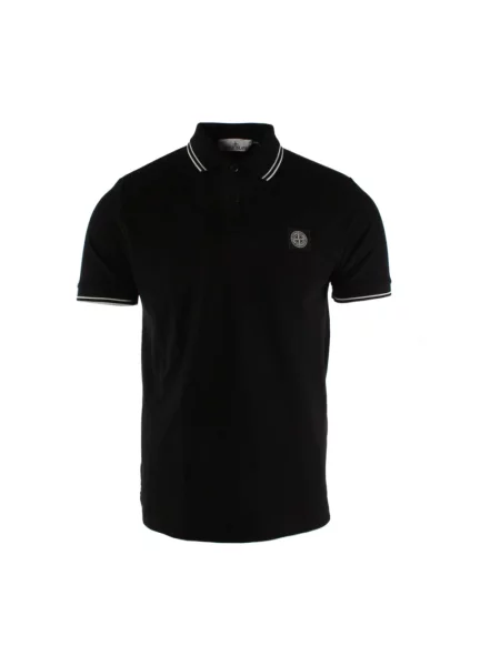 Koszulka polo Stone Island z kamieniami czarna