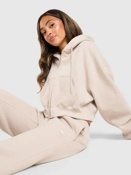 Nike Spodnie Studio Flc Mw Mr Std Oh beżowe