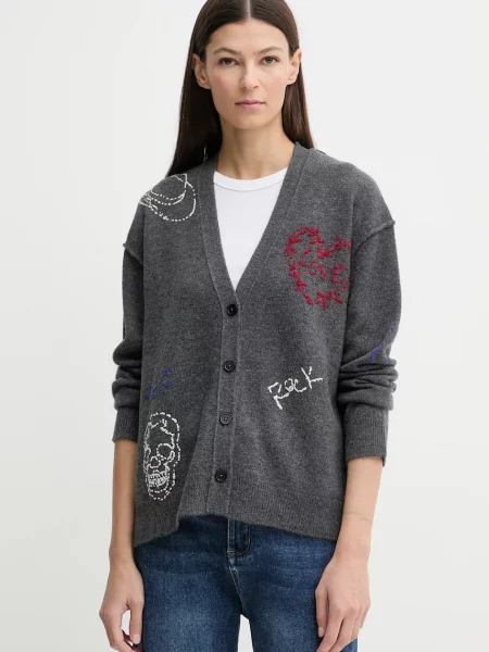 Kardigan Zadig & Voltaire z kaszmiru szary