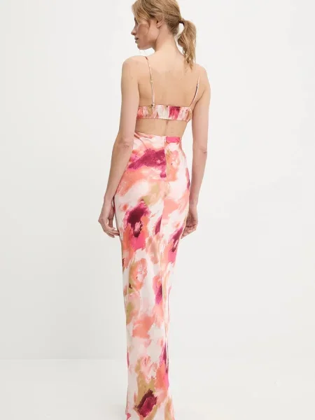 Answear Lab sukienka maxi rozkloszowana różowy