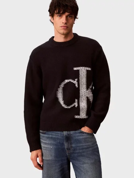 Шерстяной свитер Calvin Klein Jeans черный