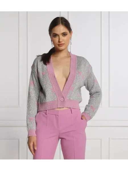 Pinko Cardigan CORALIE | Cropped Fit argintiu