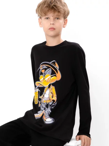 Дитячий Лонгслів Носи своє чорний