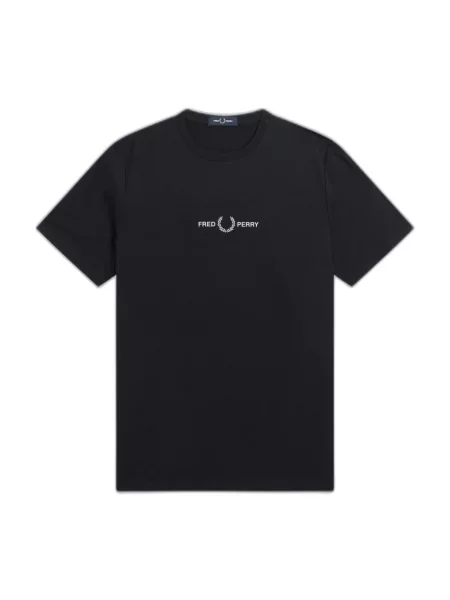 Haftowana koszulka Fred Perry czarna