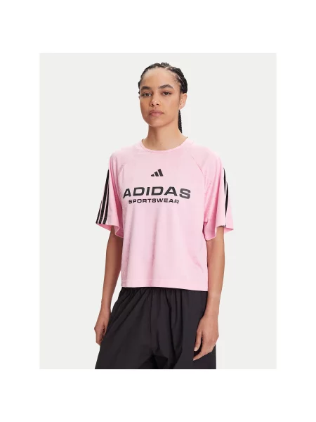 Adidas Футболка Tiro x Common Goal Jacquard Loose Fit рожевий