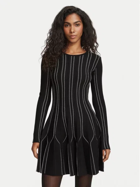 Elisabetta Franchi Kötött ruha Fitted Fit fekete