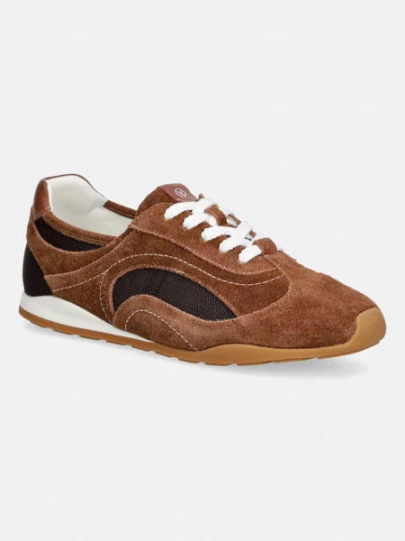 Valentino PLUSH Sneaker Low-Top sneakers pentru femei din piele întoarsă maro