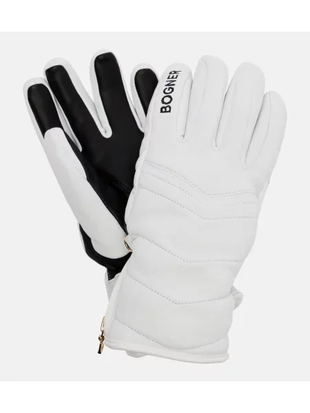 Mănuși Bogner din piele alb