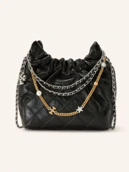 Mała mały torebka skórzana Tory Burch skórzana czarna