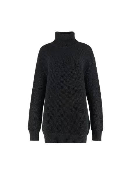Sweter z golfem Versace do golfa czarny