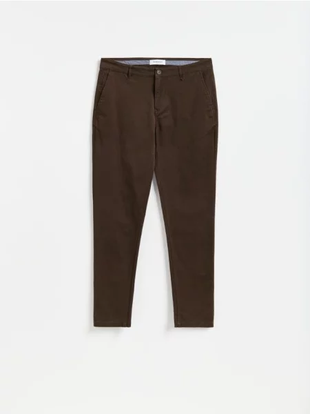 Reserved Pantaloni chino slim fit maro-închis maro