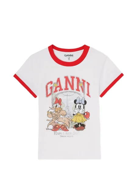 Tricou Ganni cu imagine alb