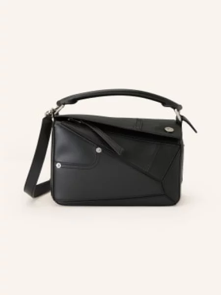 Loewe Taška Přes Rameno Puzzle Panta Small / stříbrná černá