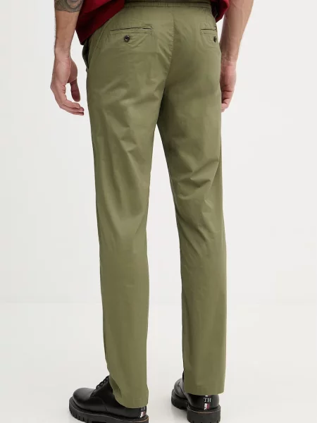 Tommy Hilfiger spodnie z bawełną zielone