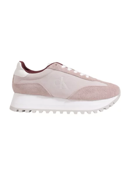 Sneakersy Calvin Klein Jeans sznurowane zamszowe białe