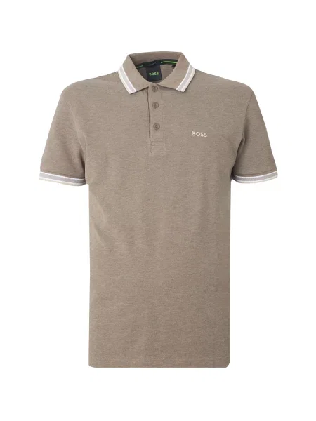 BOSS Tricou Paddy maro deschis alb