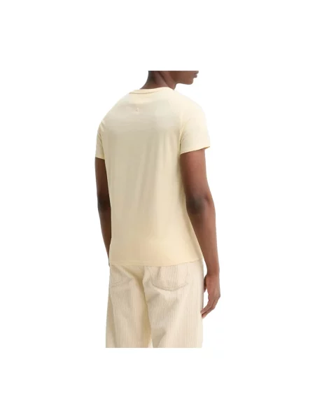 T-shirt o kroju regular fit z czystej bawełny Tommy Jeans beżowa