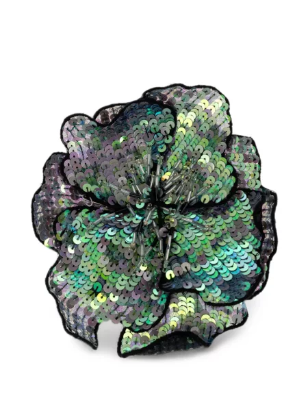 Brosa Forte_forte cu paiete cu model floral verde