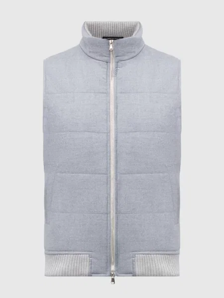 Жилет з вовни і кашеміру Pini Parma блакитний