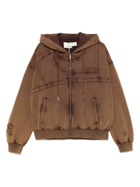 Majica s kapuljačom Feng Chen Wang s vezom smeđa