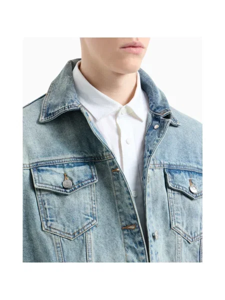 Lniana koszula Armani Exchange z długim rękawem casual biała