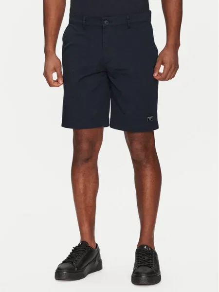 Kratke hlače iz tkanine Emporio Armani Underwear modra