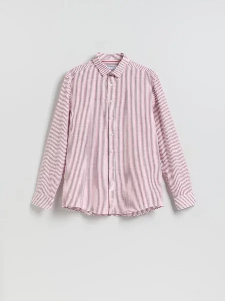 Reserved Рубашка regular fit в полоску червоний