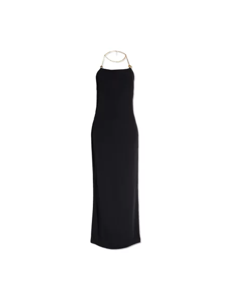Sukienka maxi Bottega Veneta z dekoltem halter czarna