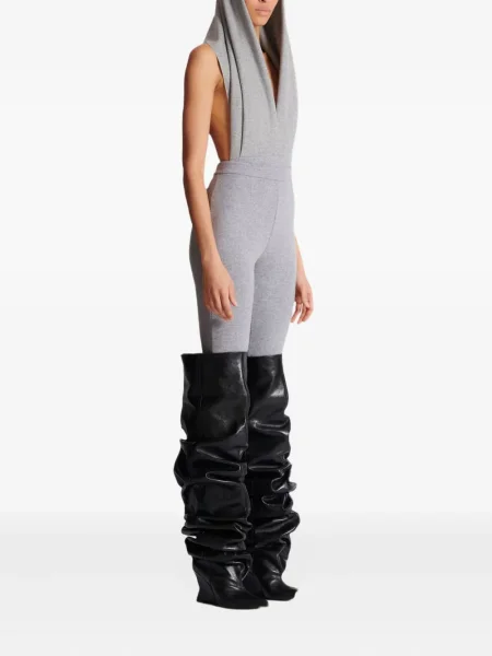 Leggings Balmain tricotate gri