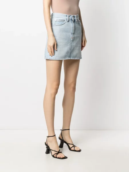 Fustă din denim Off-white alb
