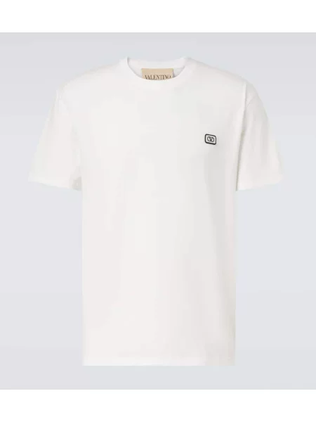 Tricou Valentino din jerseu alb