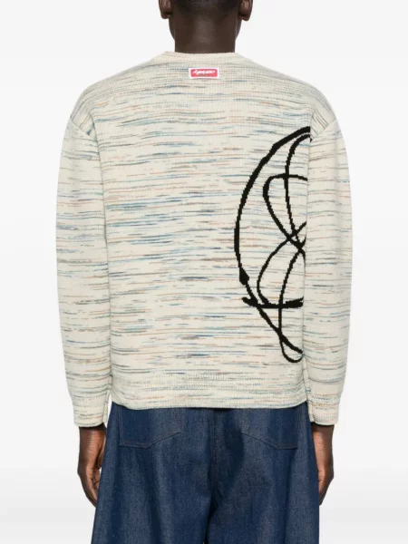 Pulover Kenzo cu decolteu rotund alb