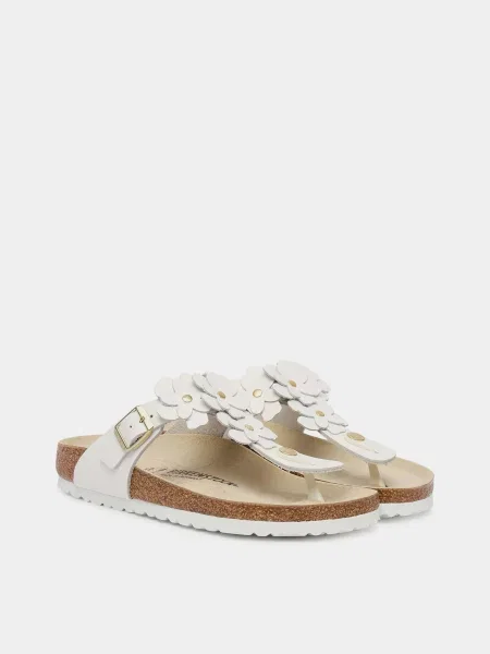 Кожаные шлепанцы Birkenstock белые