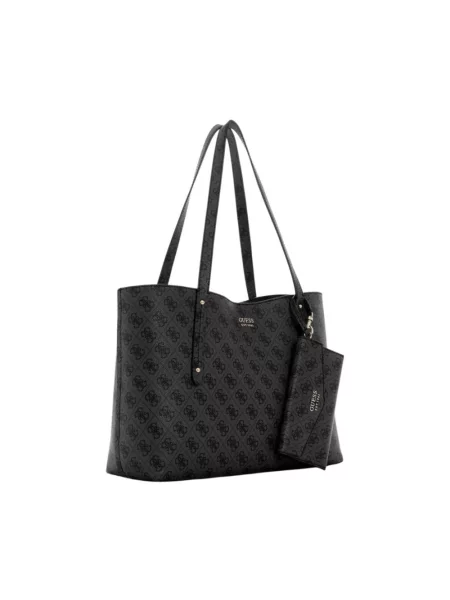 Duża torebka skórzana Guess skórzana czarna