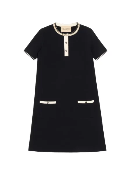 Rochie Valentino Garavani cu broderie stretch negru