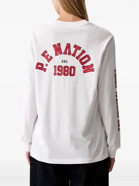 Lung tricou P.e Nation cu imagine alb