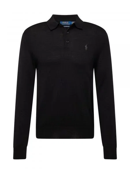 Tricou polo Polo Ralph Lauren de lână negru