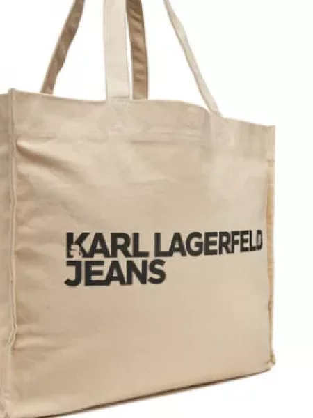 KARL LAGERFELD JEANS Nákupní taška béžová černá