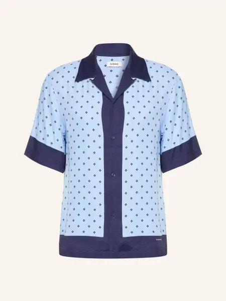 Sandro Wzorzysta Koszula O Kroju Regular Fit blau granatowa