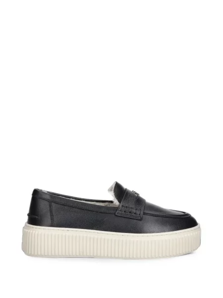 Pantofi loafer Furla din piele cu platformă negru